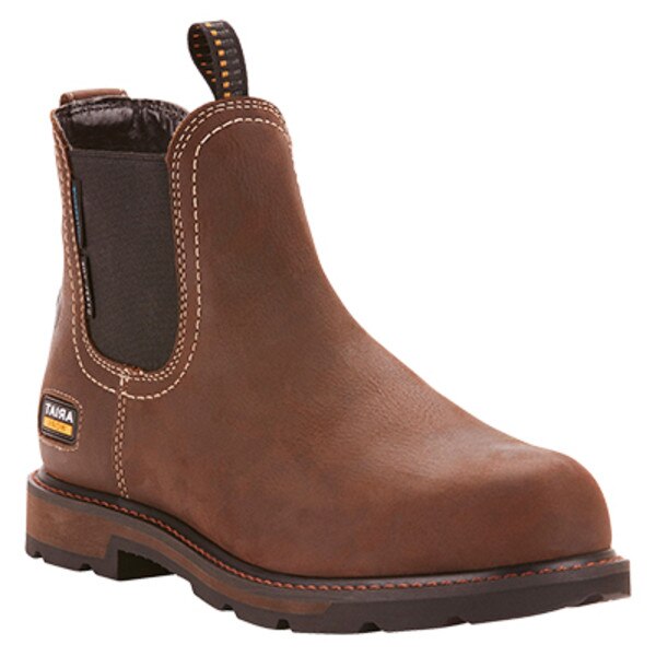Ariat Groundbreaker Steel Toe Chelsea Work Mens Boot In Brown US 7 - 13